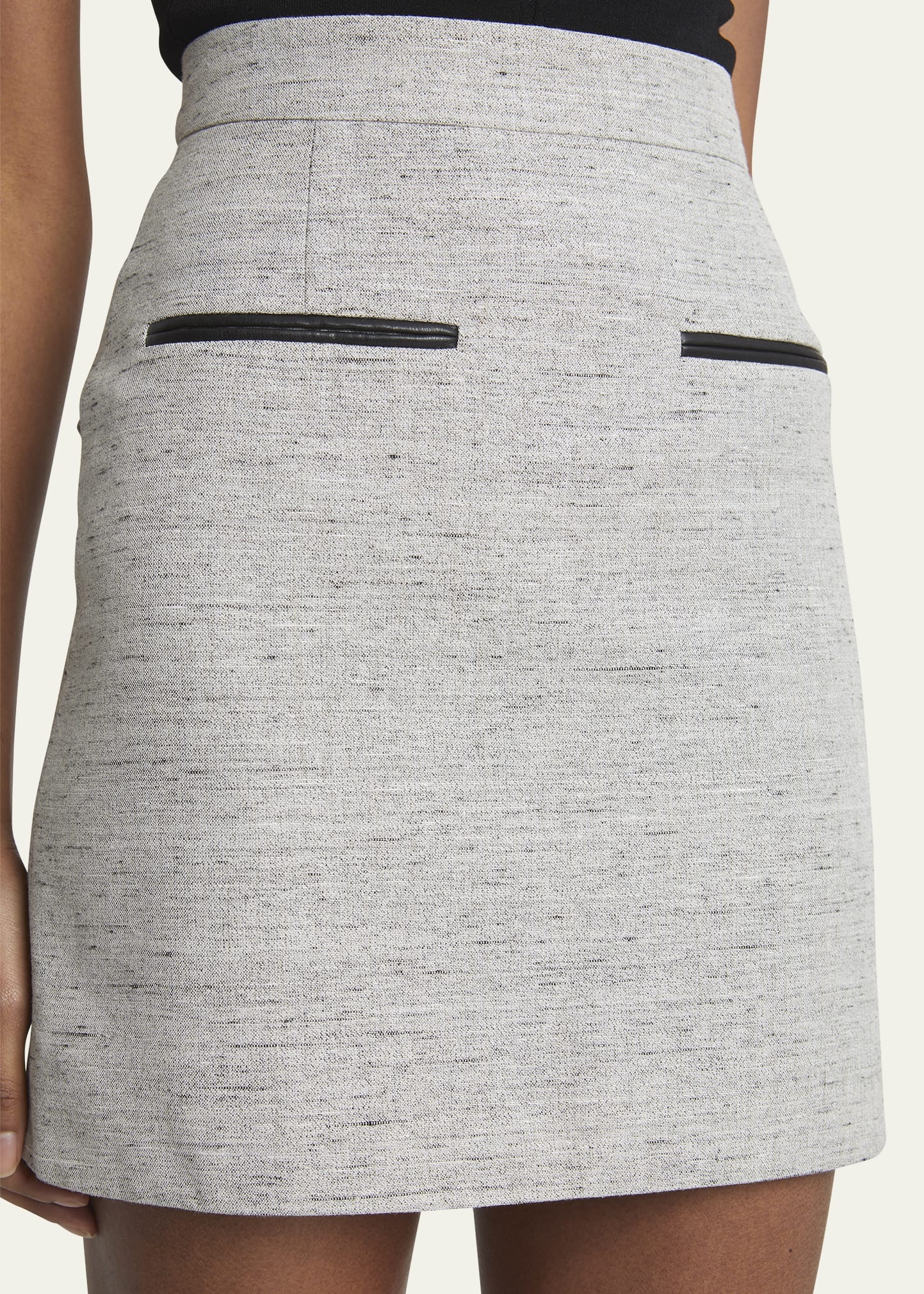 Judith Melange Linen Mini Suiting Skirt - 5