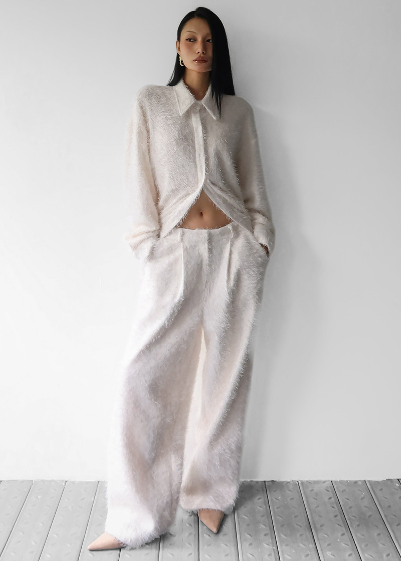 Melker Furry Pants - Off White 7