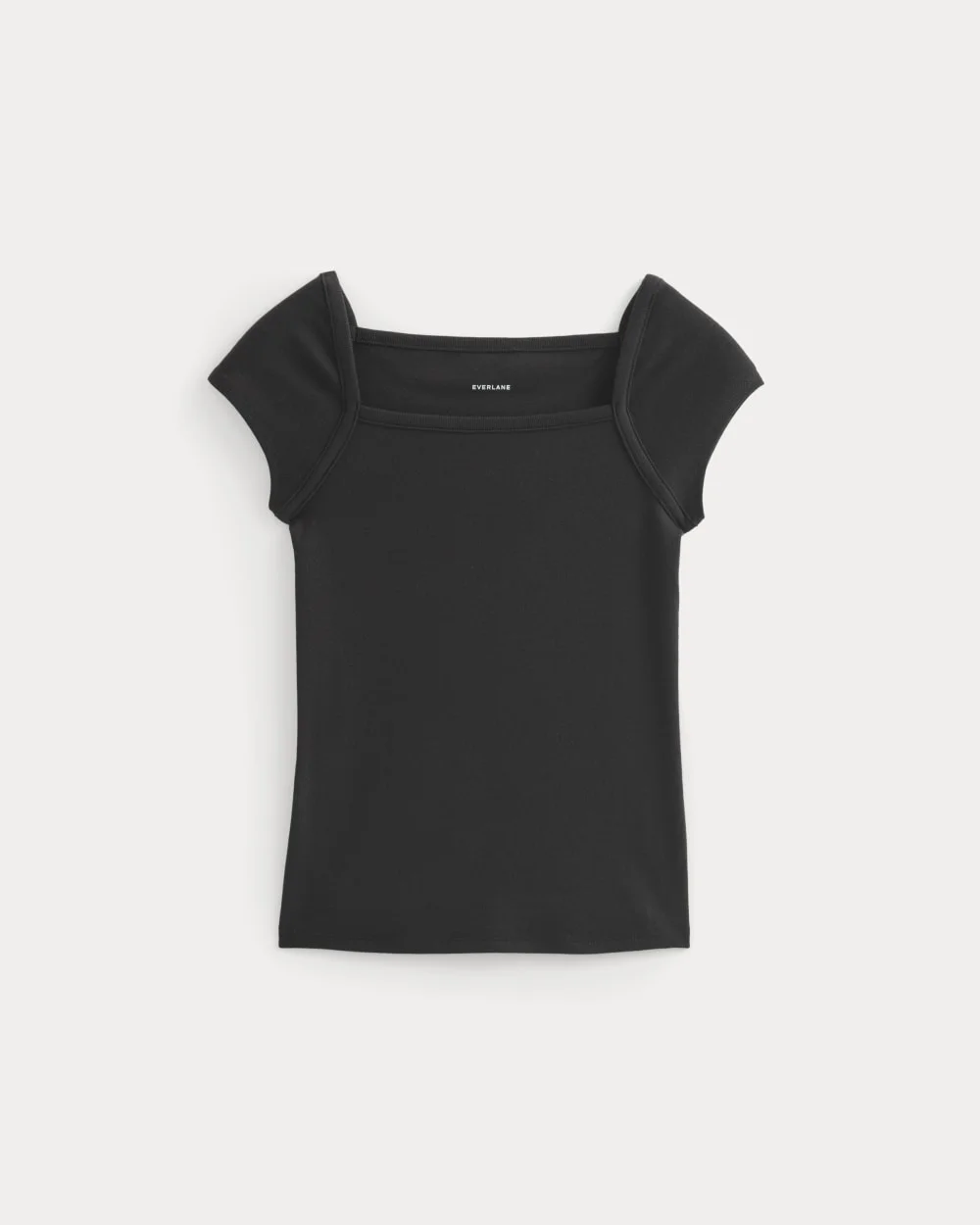 RETROSOFT COTTON SQUARE-NECK TEE - 1