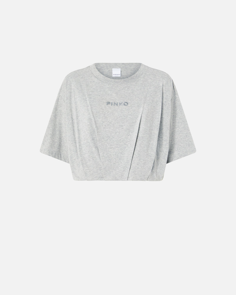 SHORT AND LOOSE T-SHIRT WITH LOGO EMBROIDERY - 1