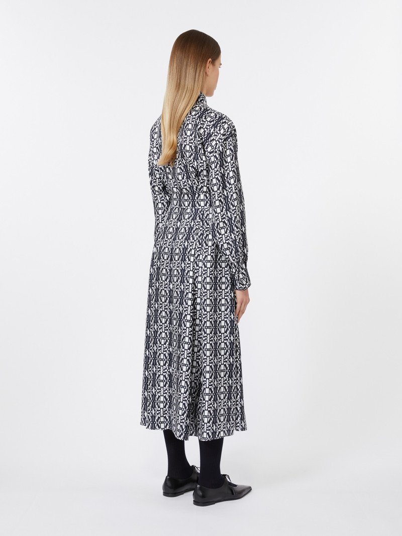 ESPLOSO Printed twill shirt dress 4