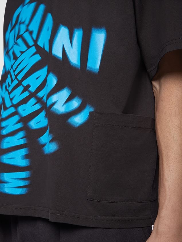 MARNI SPIN PRINT COTTON JERSEY T-SHIRT - 4