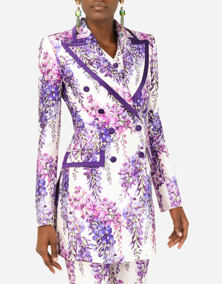 Wisteria-print Mikado Turlington jacket - 4