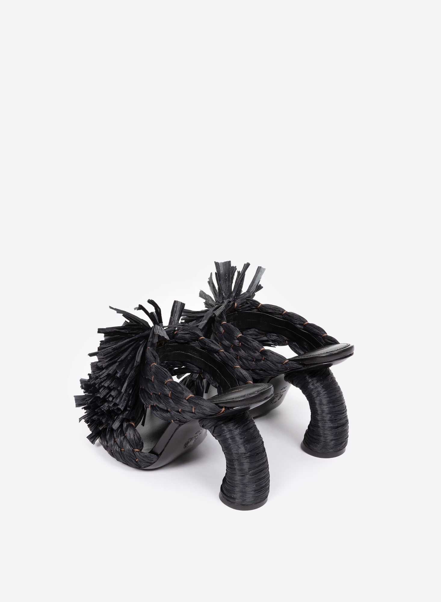 WOVEN RAFFIA MULES - 4