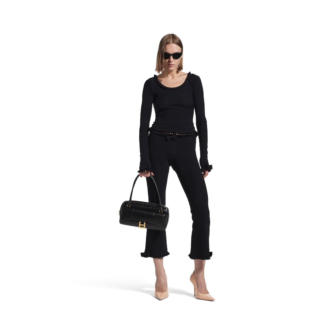 Women's Long Sleeve Top in Black - 2