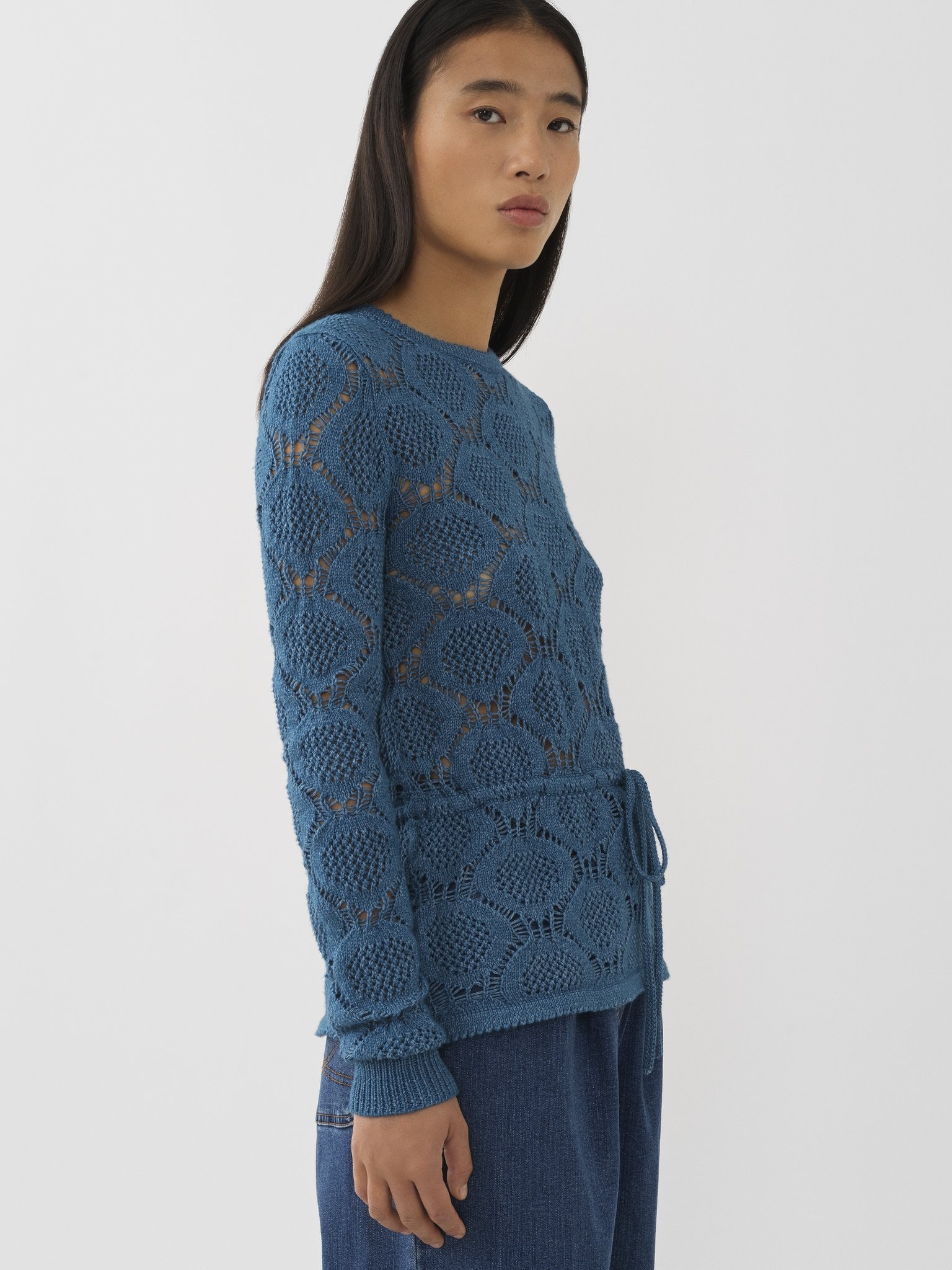 OPEN STITCH KNIT BLOUSE - 2