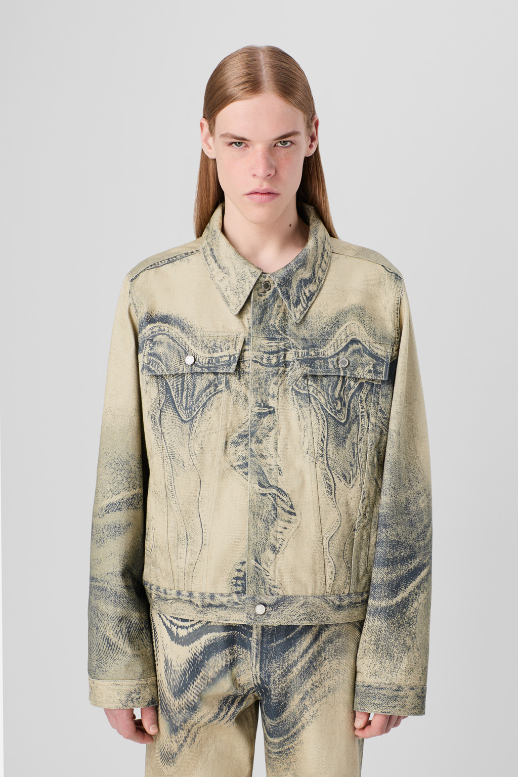 Sand-black Denim Jacket - 2