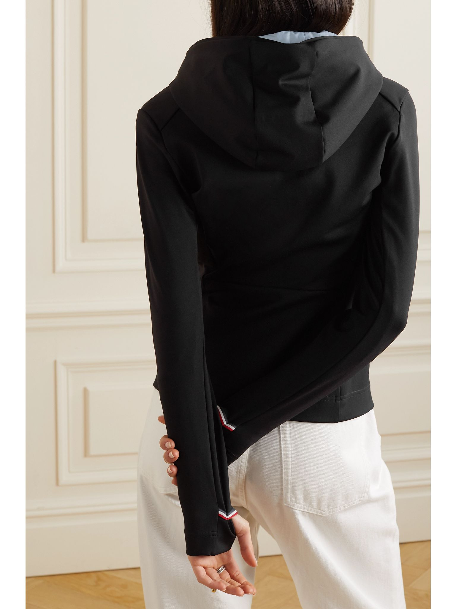 Embossed jersey hoodie Black - 4