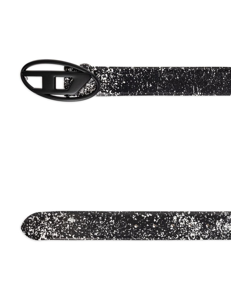 oval logo speckled leather belt 3