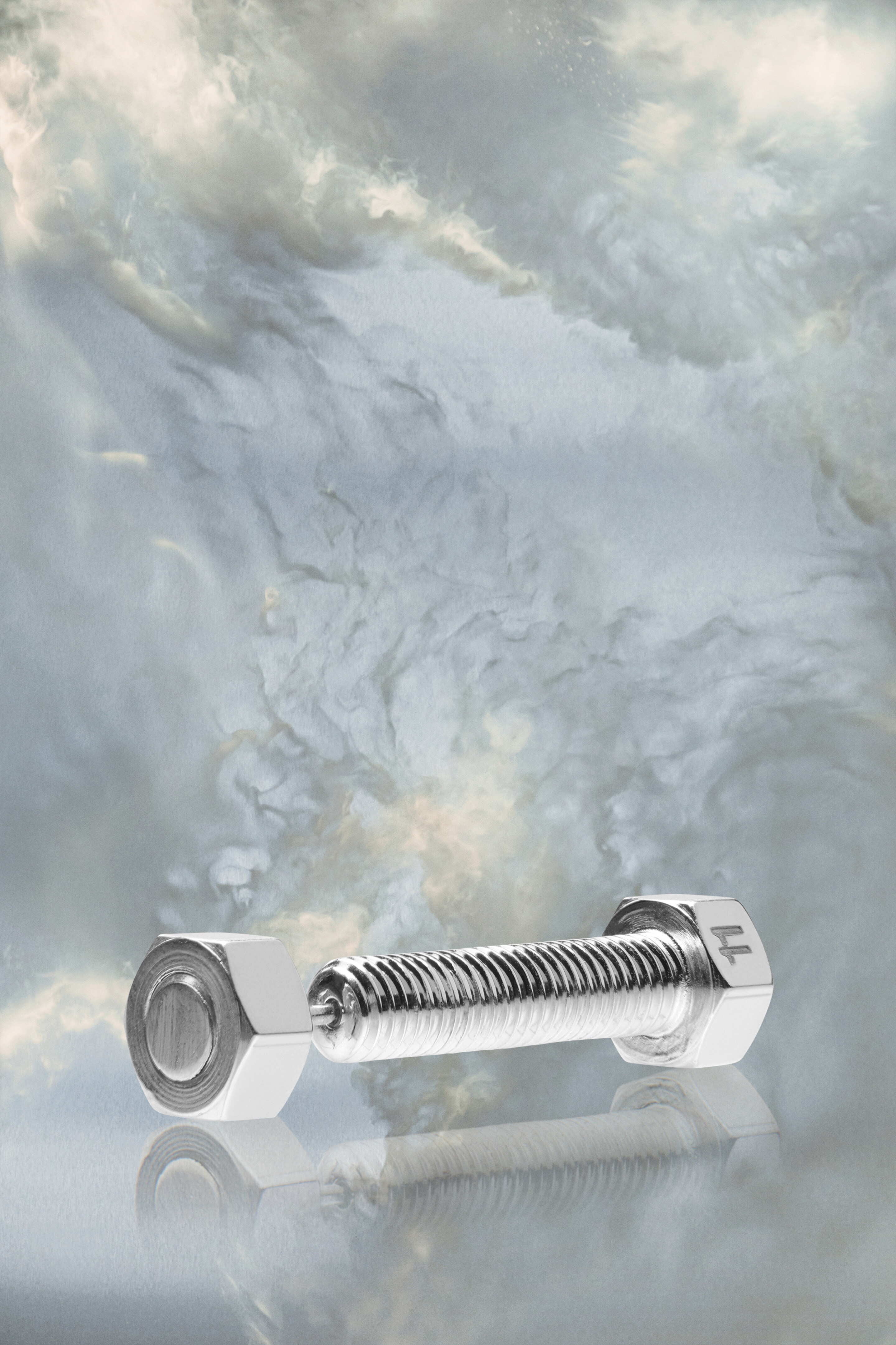 Bolt and nut screw earring - 1