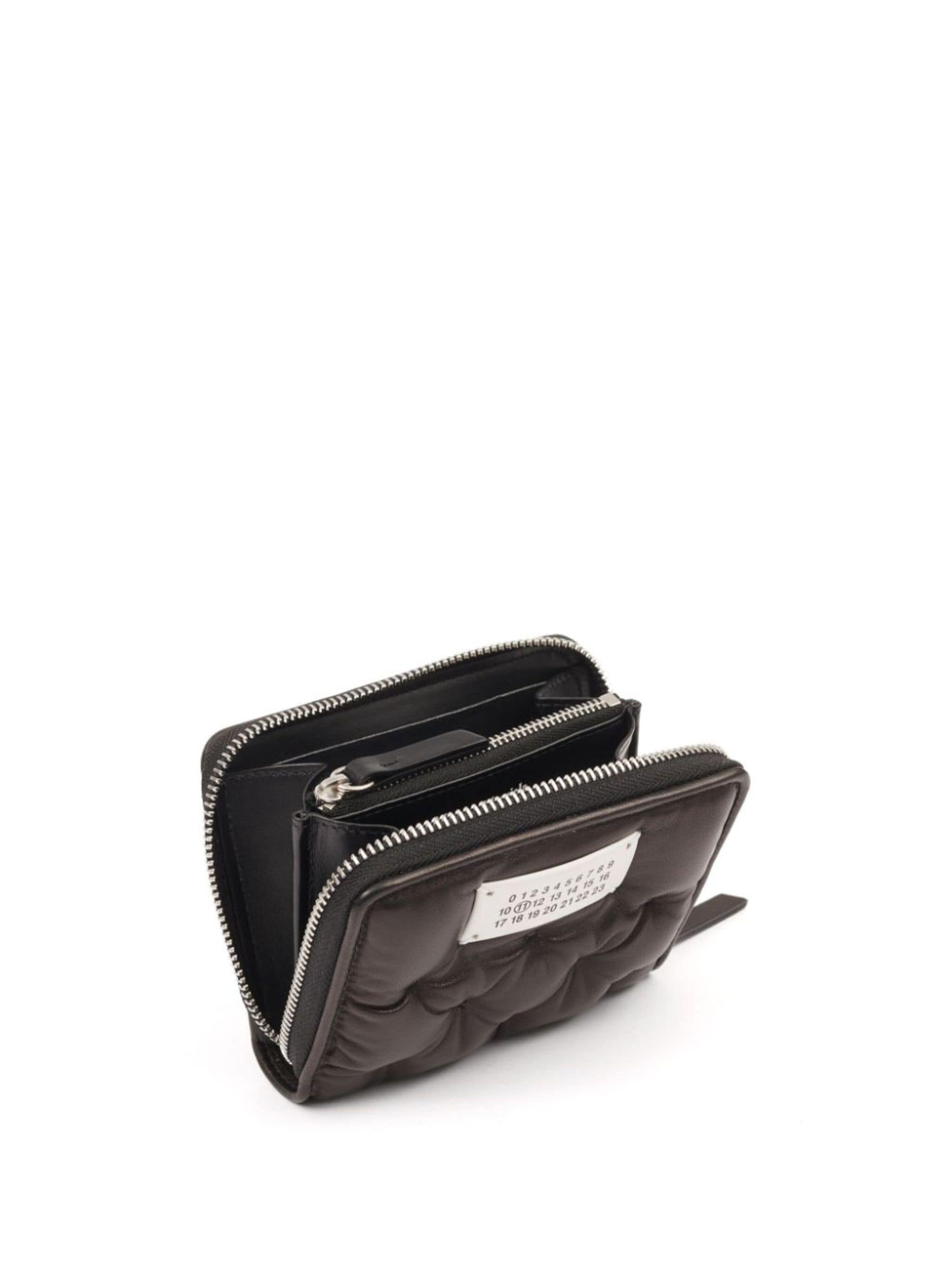 Numbers-motif padded leather wallet - 3