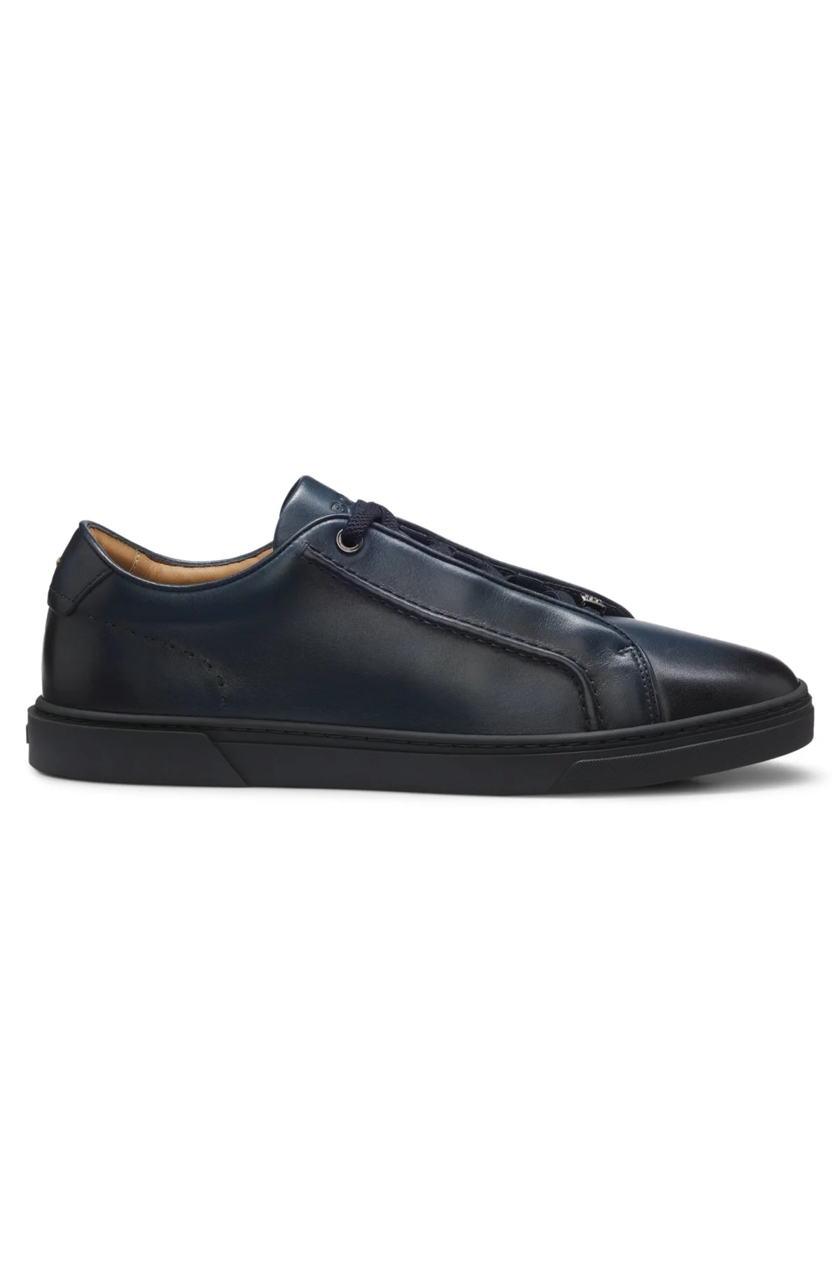LOW-CUT SNEAKERS IN PREMIUM BRUSHED LEATHER - 1