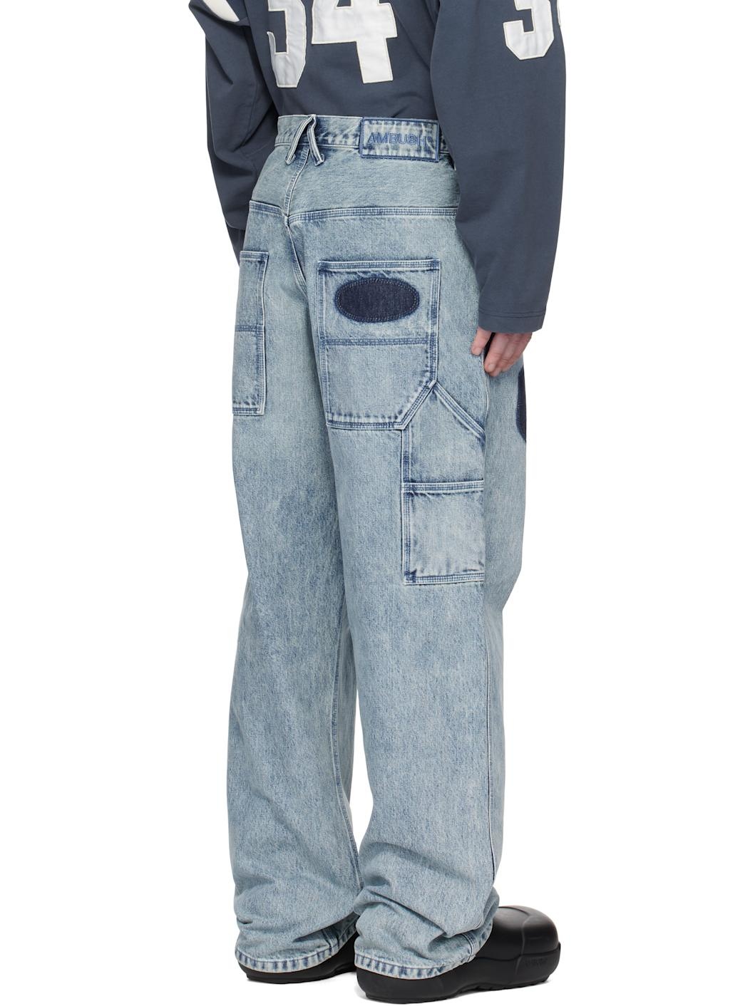 Blue Denim Work Jeans - 3