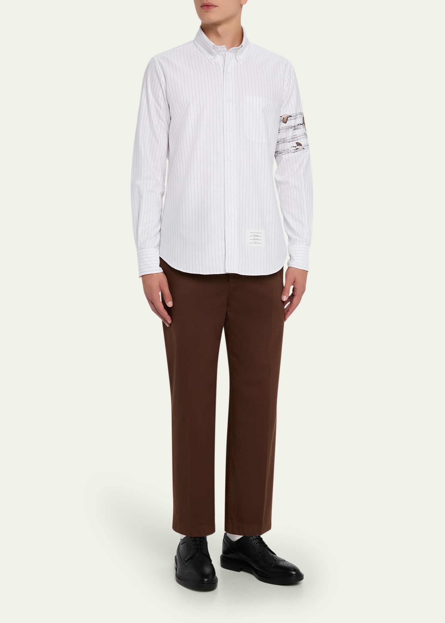 Men's 4-Bar Pinstripe Oxford Sport Shirt - 2