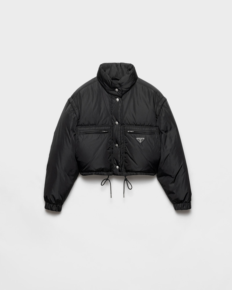 Cropped Re-Nylon down jacket 1