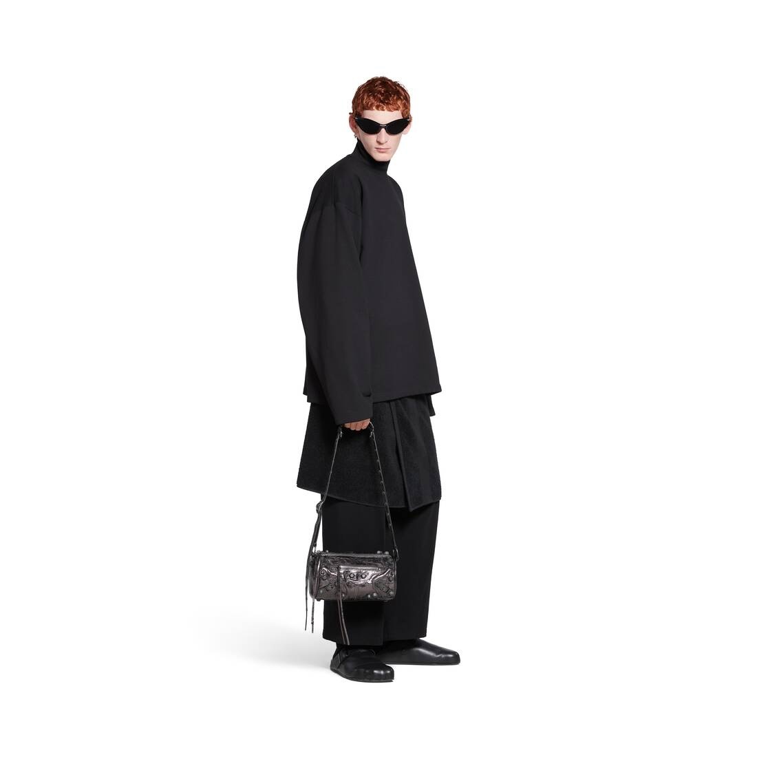 Le Cagole Men Cylinder Bag Metallized in Metalic Grey - 2