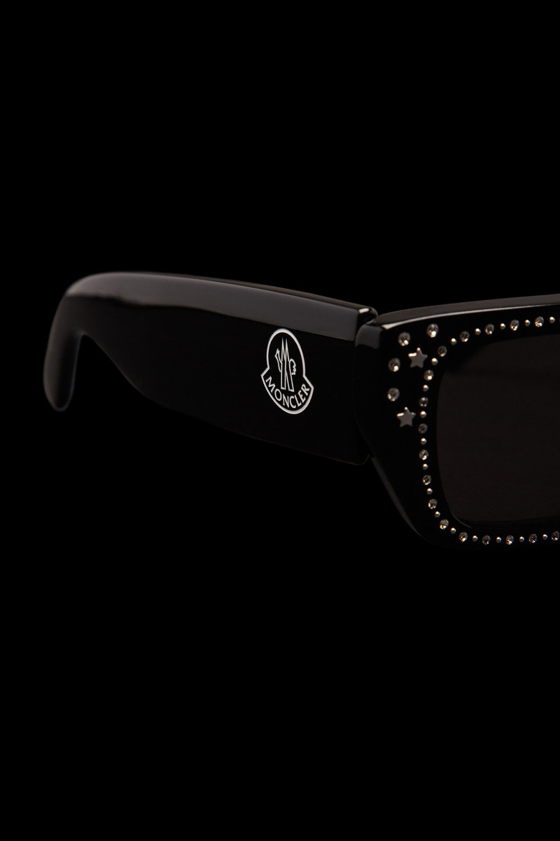 Crystal-Encrusted Rectangular Sunglasses 4