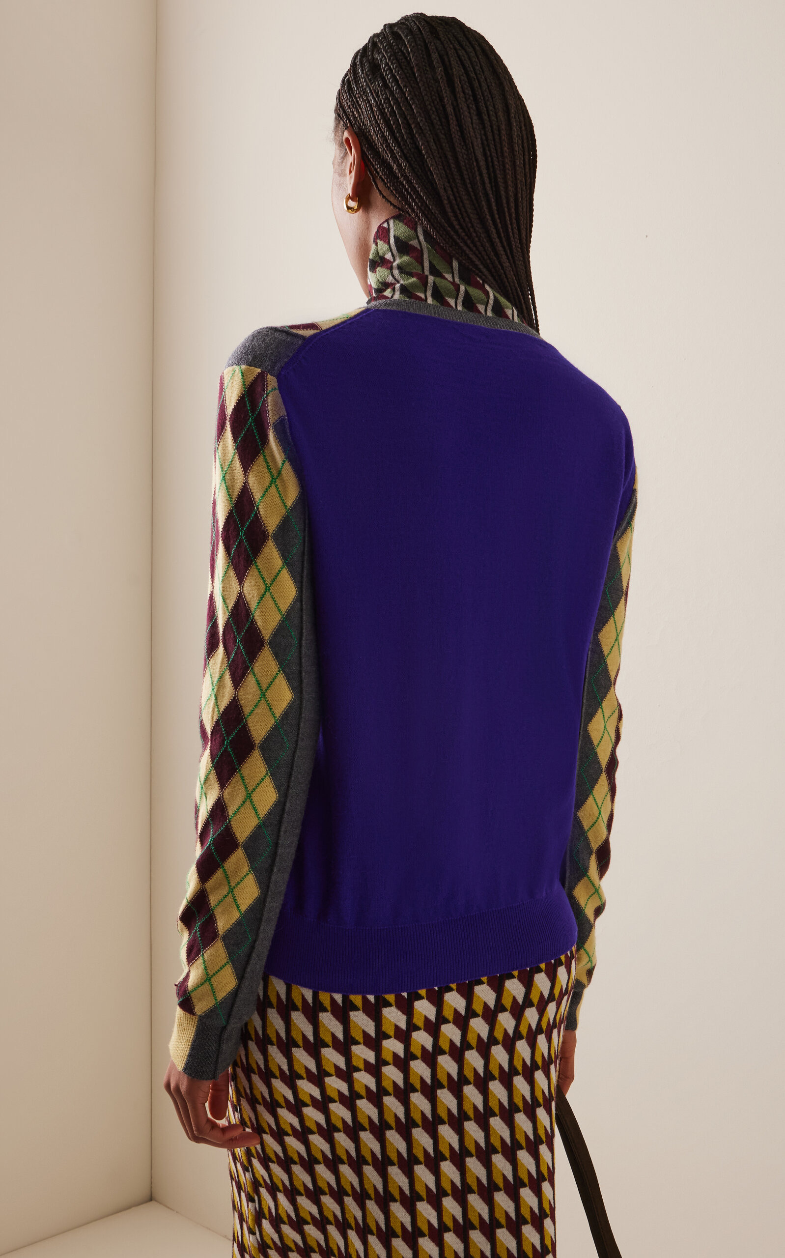 William Argyle Merino Wool Cardigan print - 4