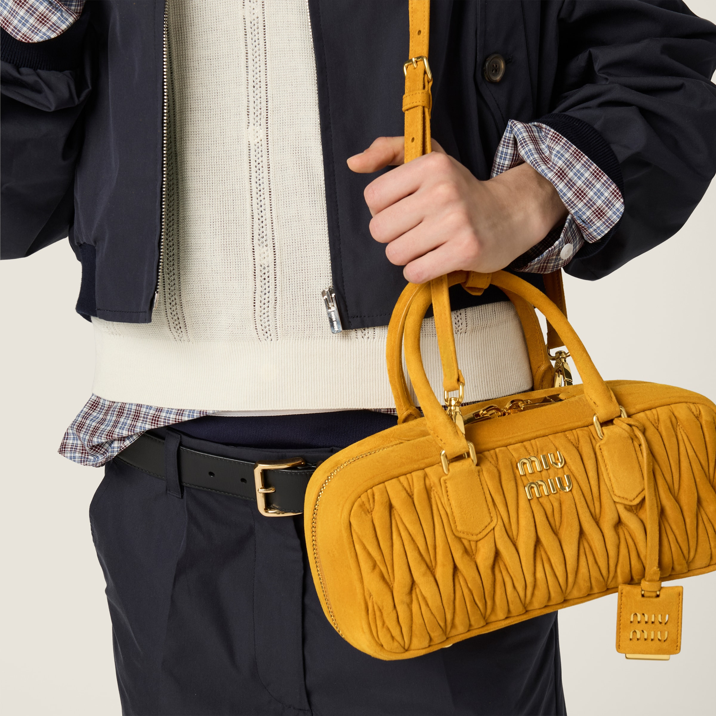 Arcadie matelassé suede bag - 5
