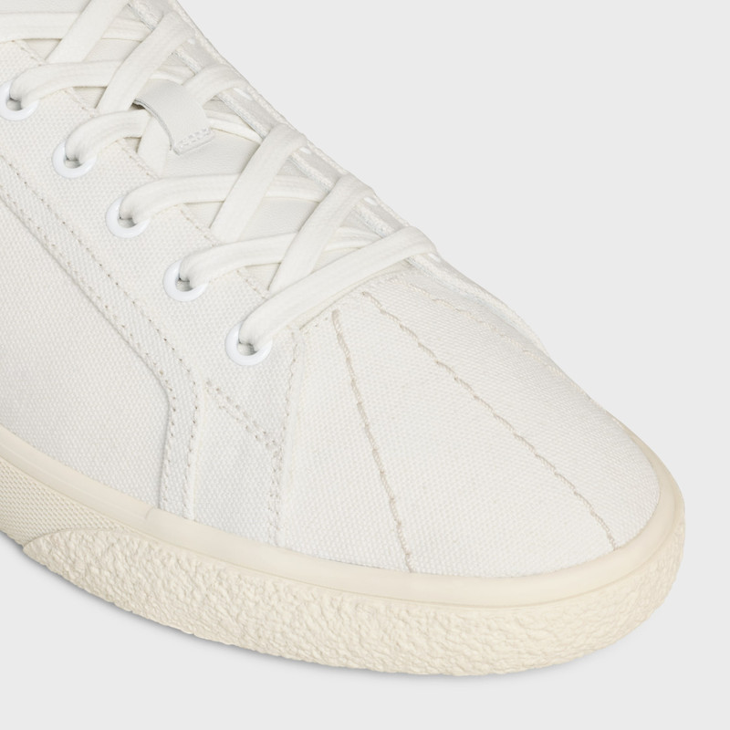 CELINE LOU LOW LACE-UP SNEAKER WITH EMBROIDERED TRIOMPHE IN CANVAS AND CALFSKIN 4