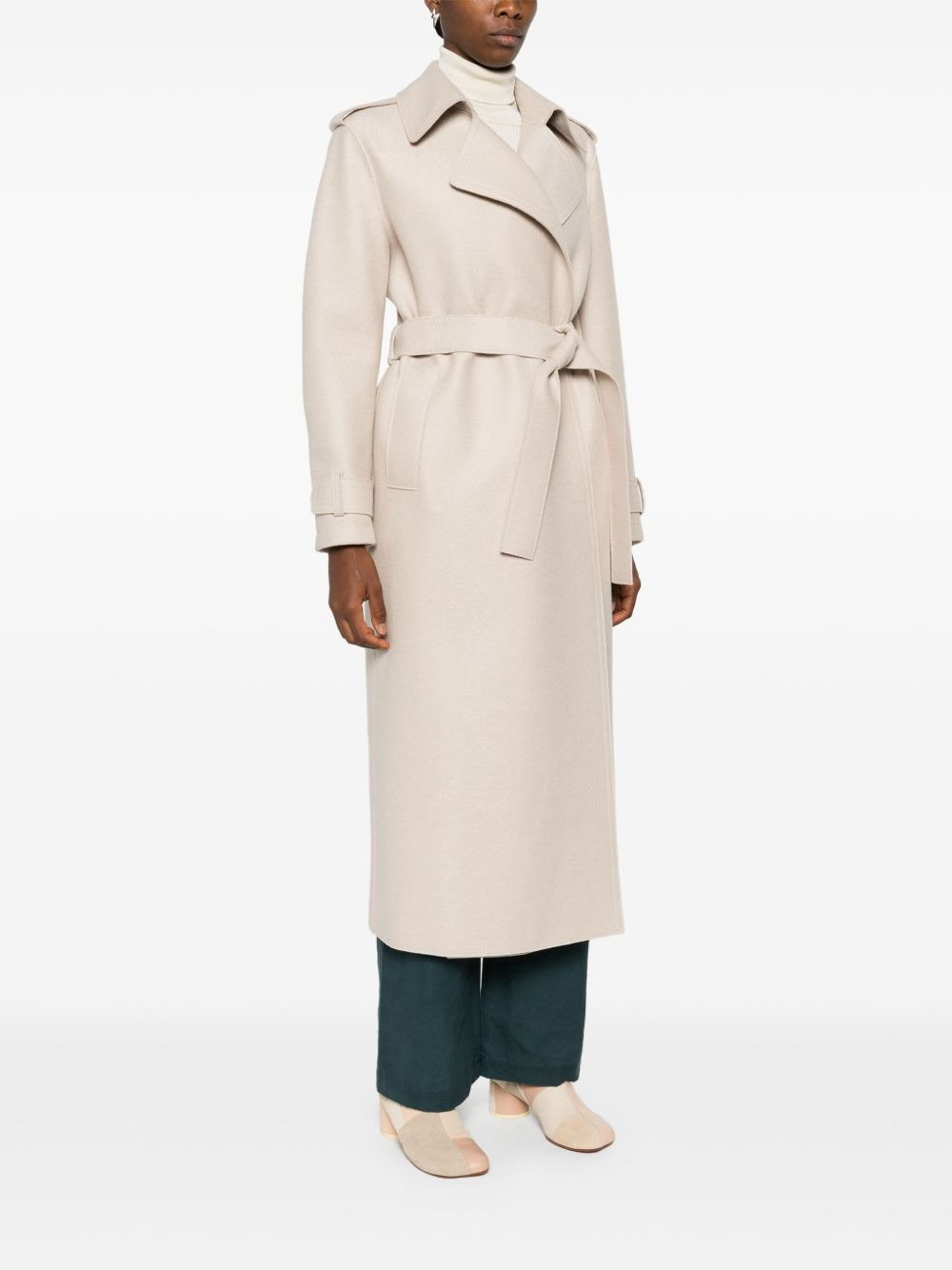 belted wool coat - 3