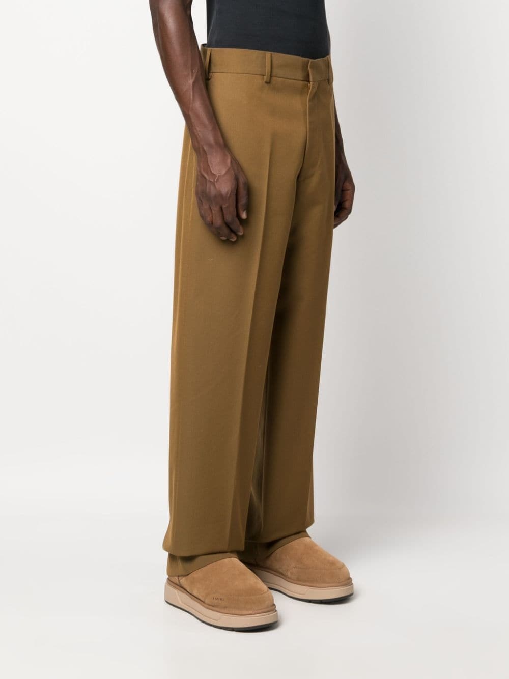 straight-leg cotton trousers - 3