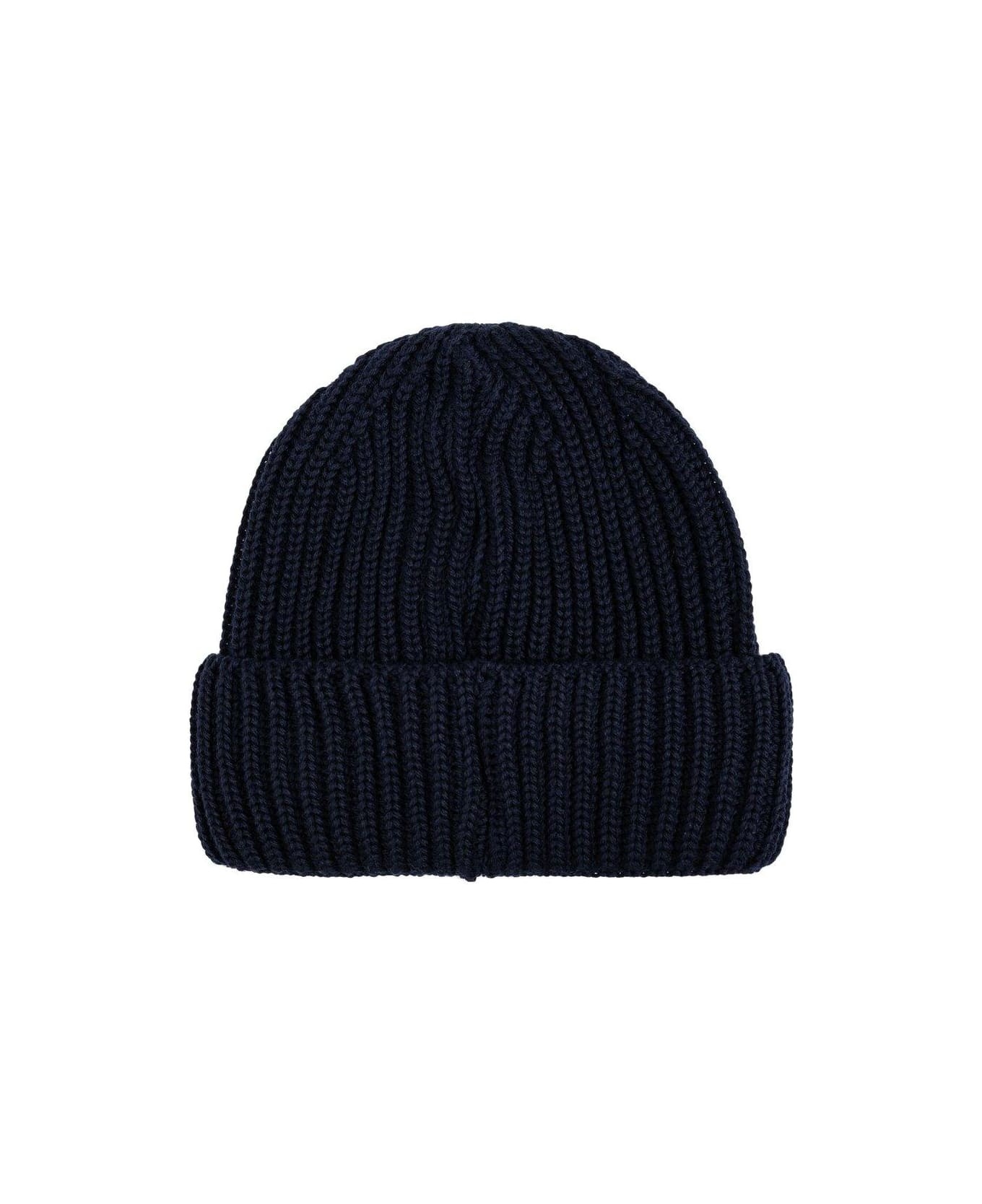 Logo Patch Turn-up Brim Knitted Beanie - 2