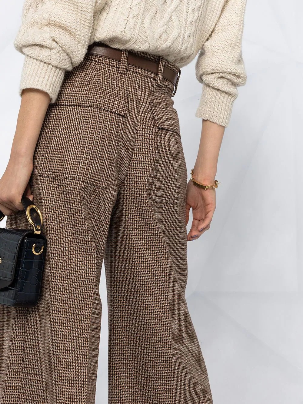 cropped houndstooth trousers - 5