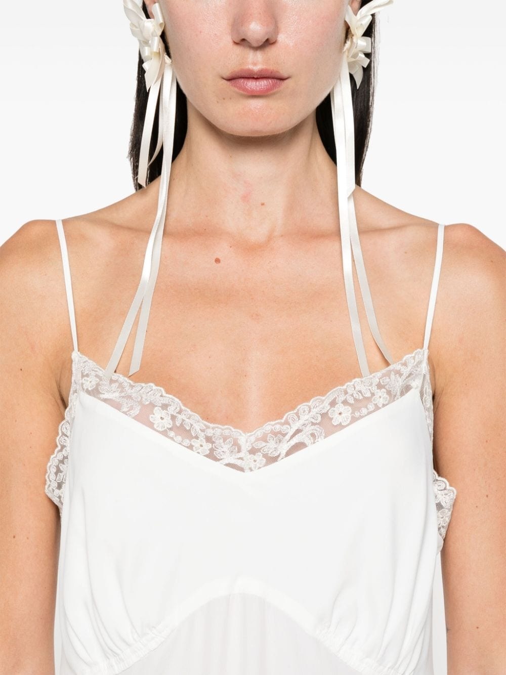 lace-trim midi dress - 5