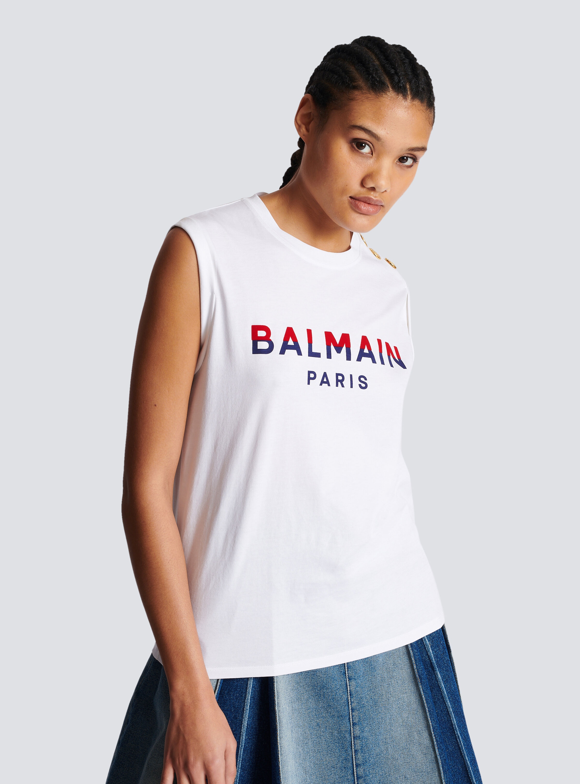 Flocked Balmain Paris T-Shirt - 6