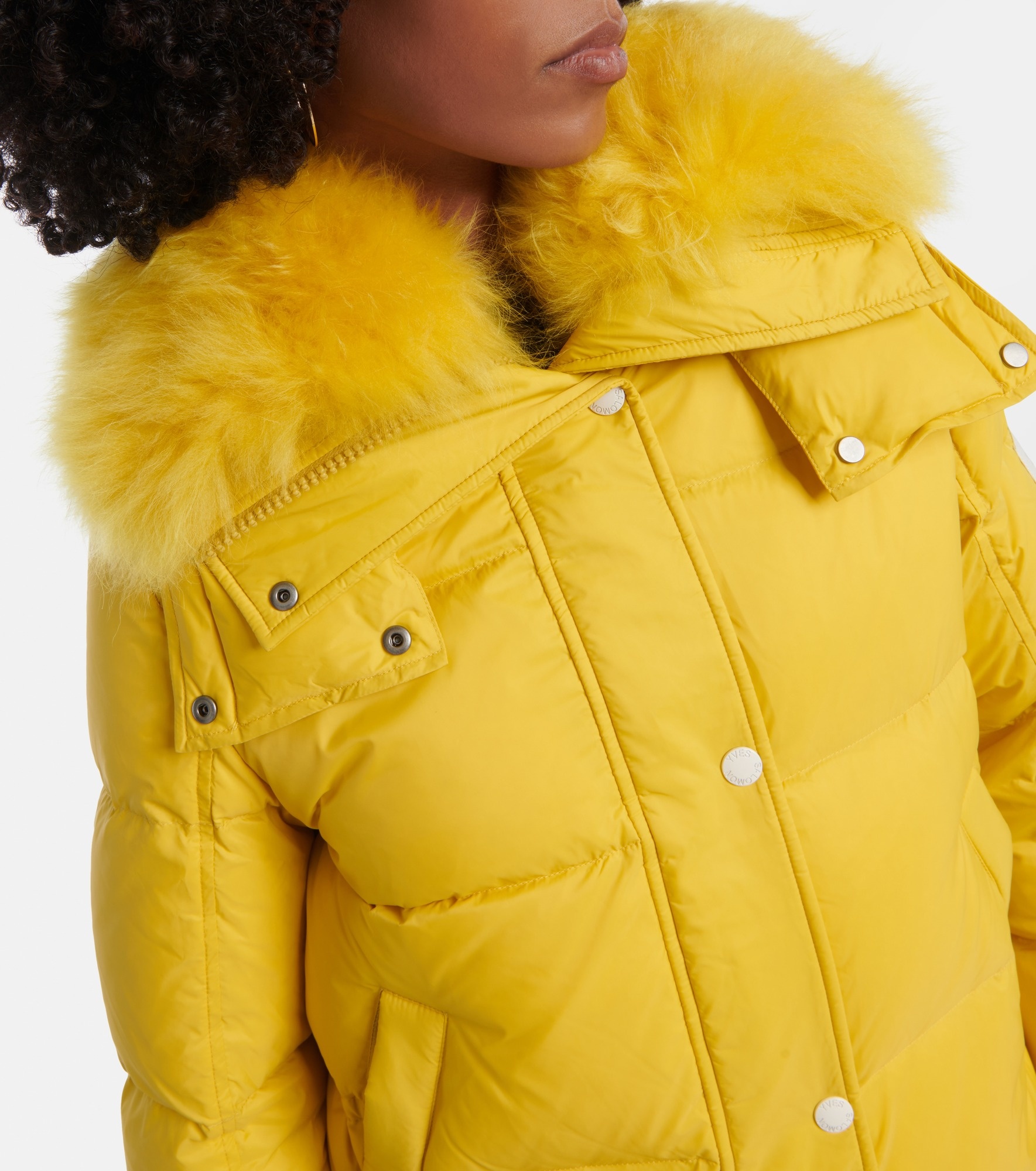 Shearling-trimmed down jacket - 4