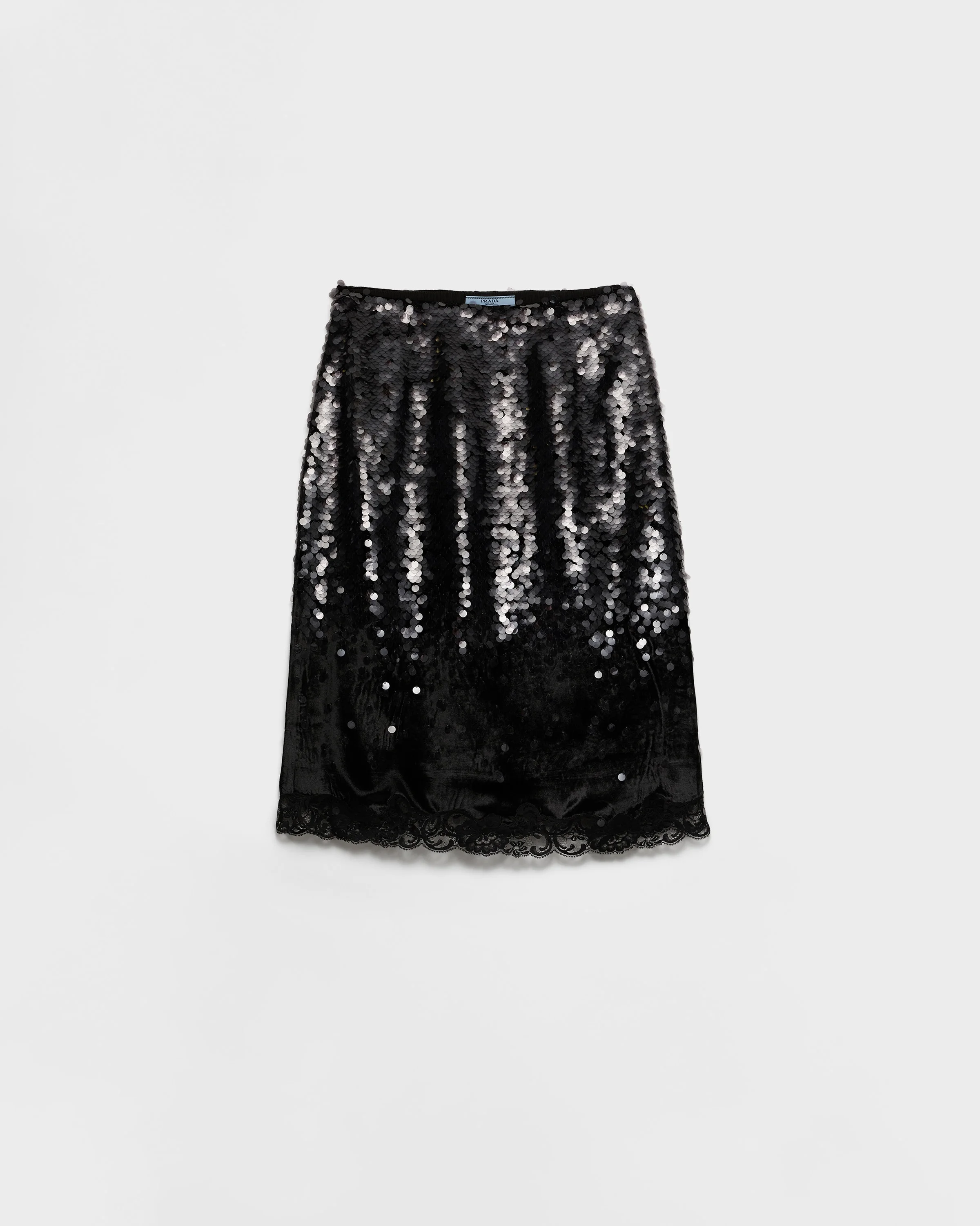 Embroidered velvet midi-skirt - 1