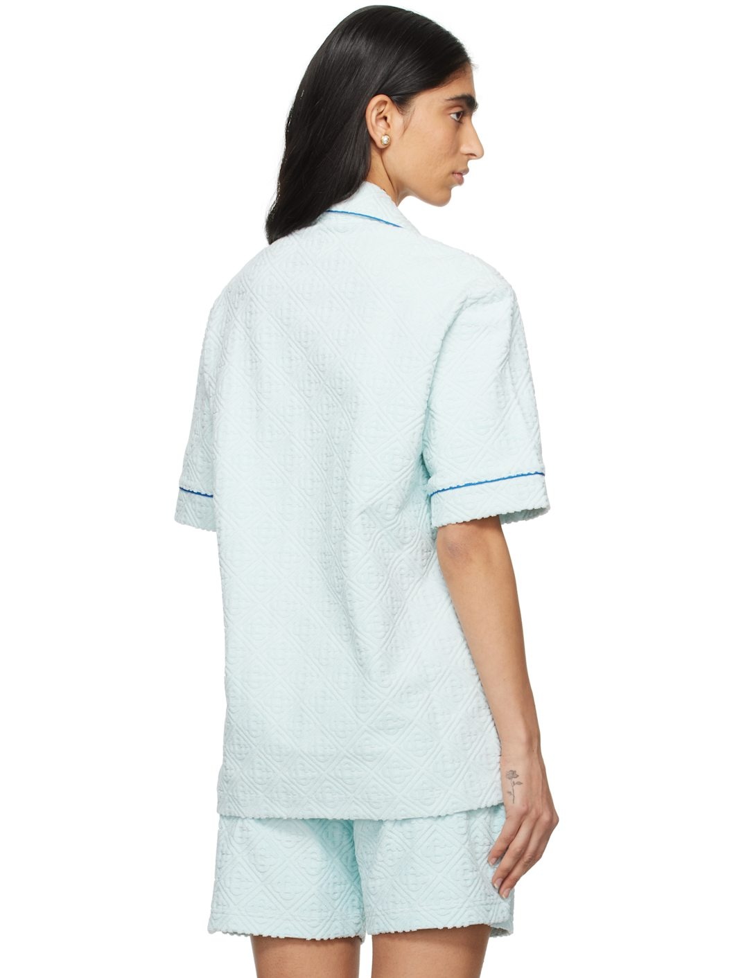 Blue Monogram Towelling Shirt - 3