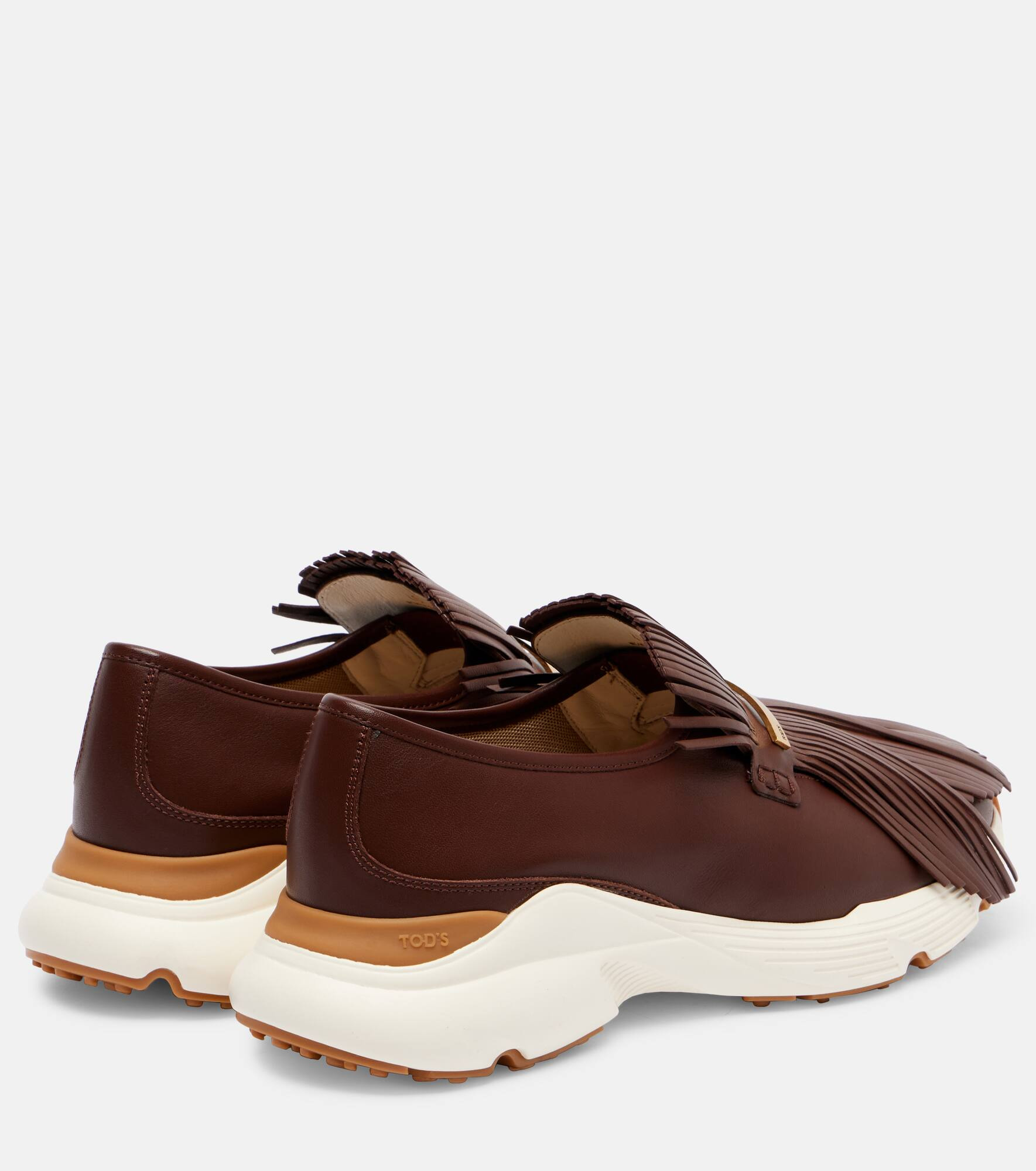 Fringed leather sneakers - 2