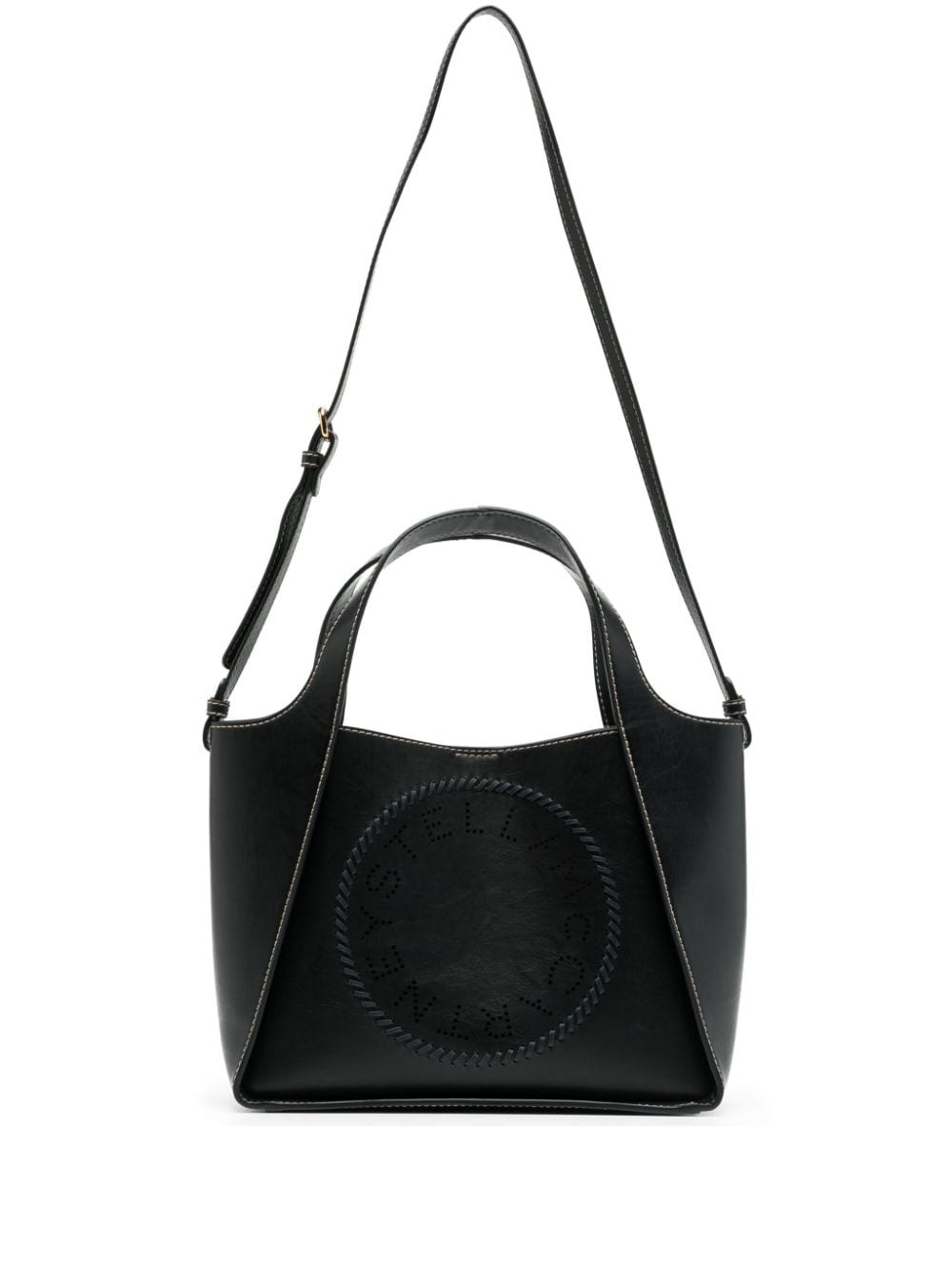logo-perforated leather crossbody bag - 1