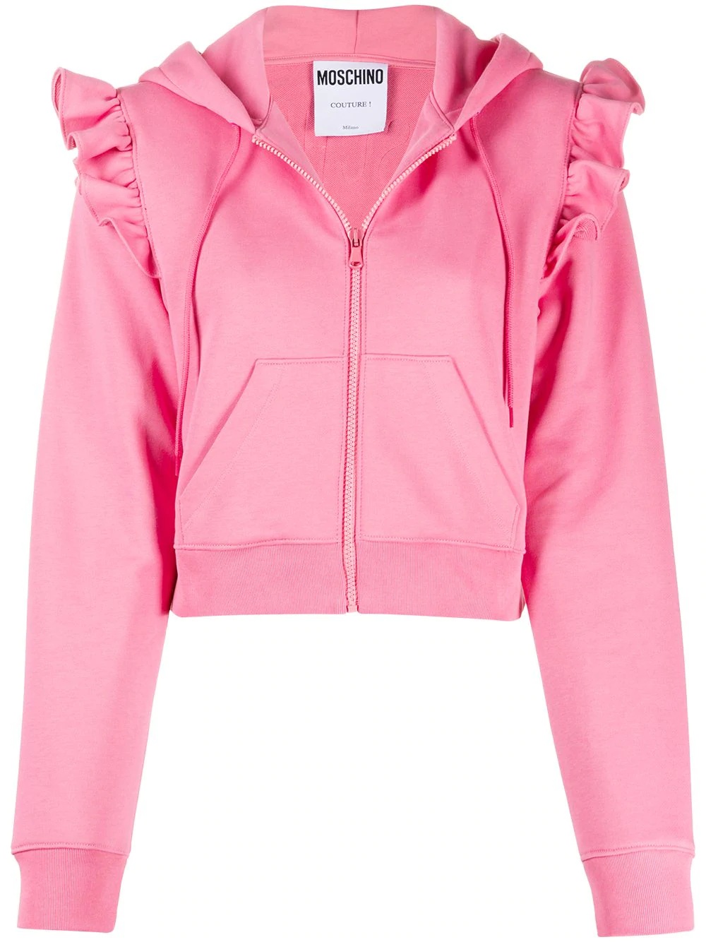 ruffle-trim hoodie - 1