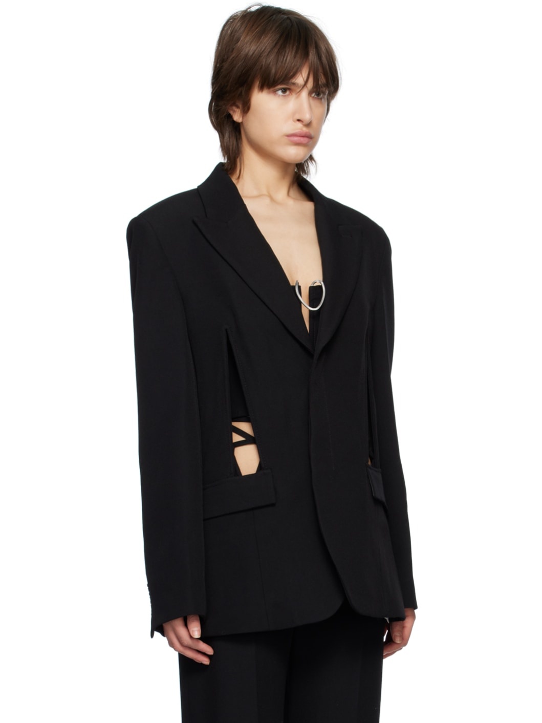 Black V-Wire Blazer - 2