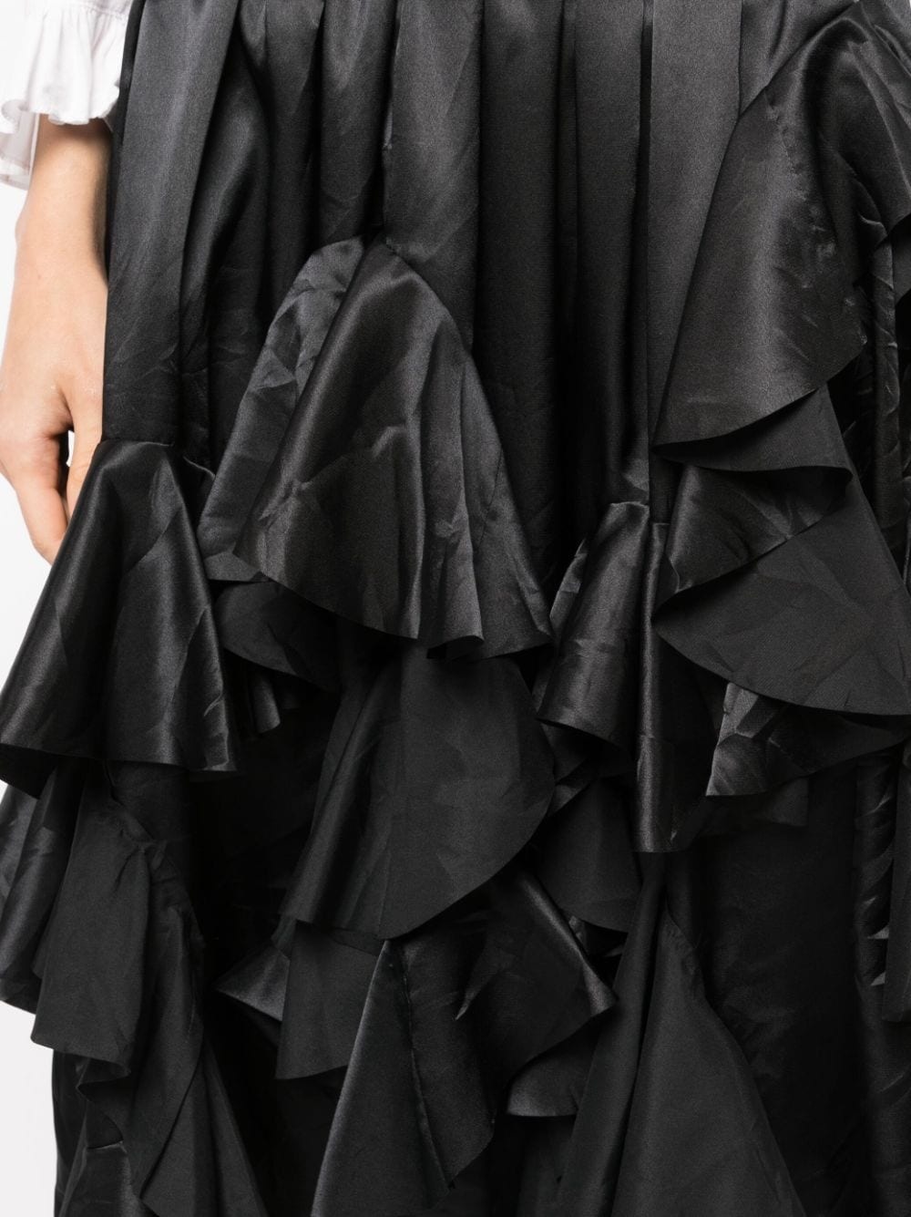 satin ruffled midi skirt - 5