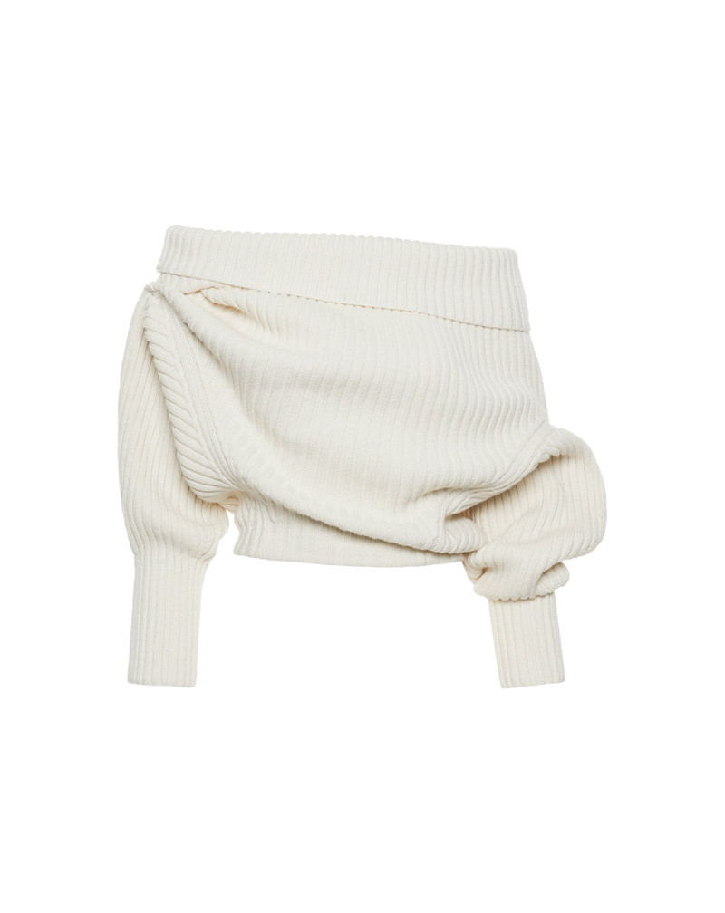 HEAVY RIB SWEATER WITH BUTTONS IVORY 9