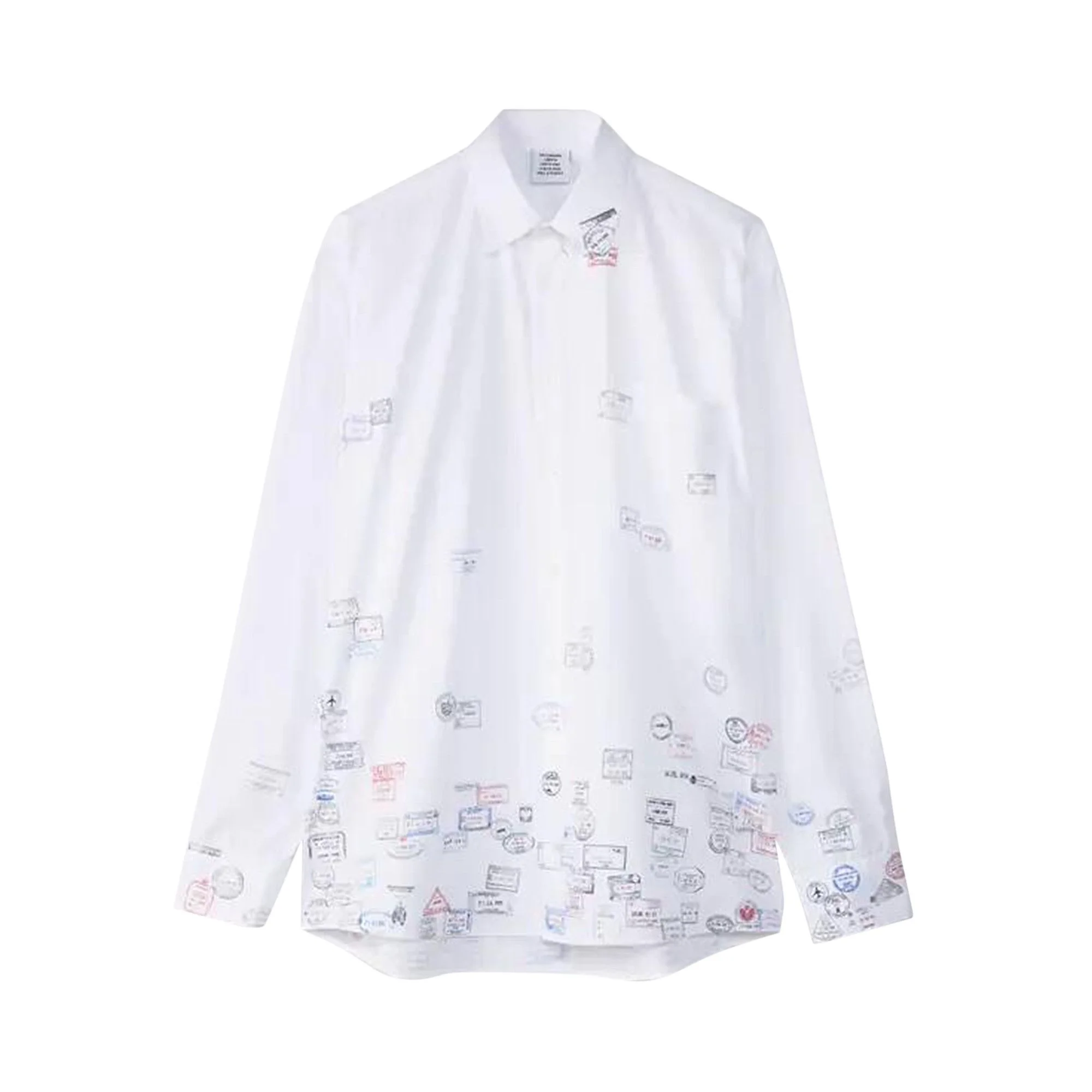 Vetements Passport Stamps Shirt 'Stamps White' - 1