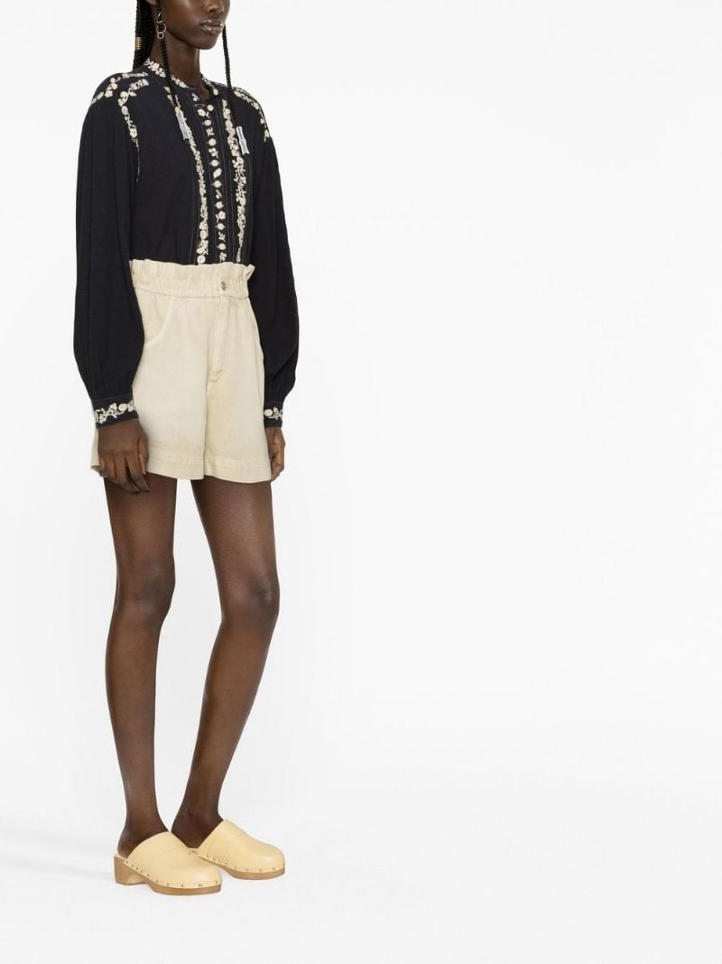 Titea elasticated-waist denim shorts - 5