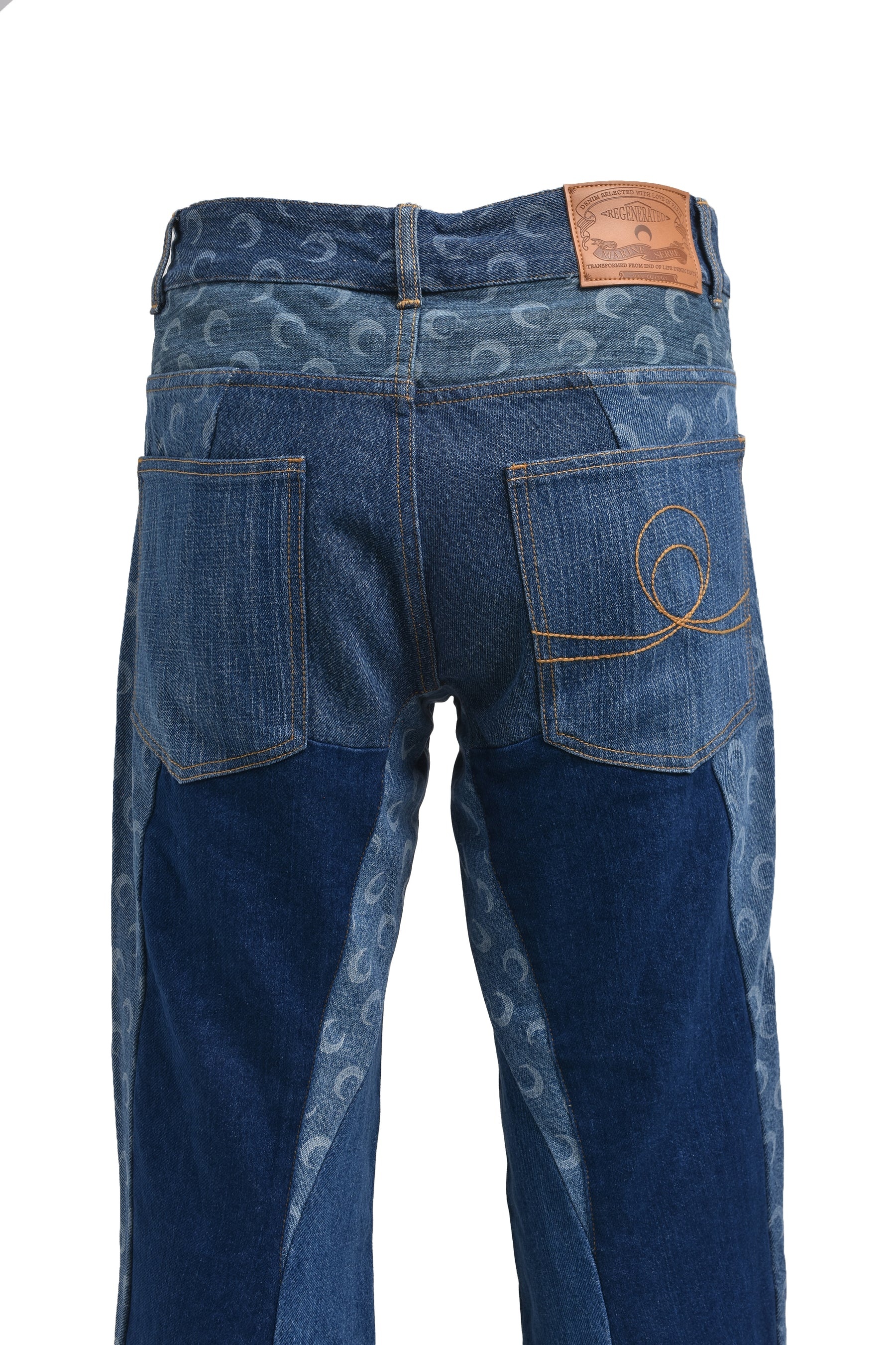 REGENERATED DENIM STRAIGHT LEG PANTS / BLU - 6