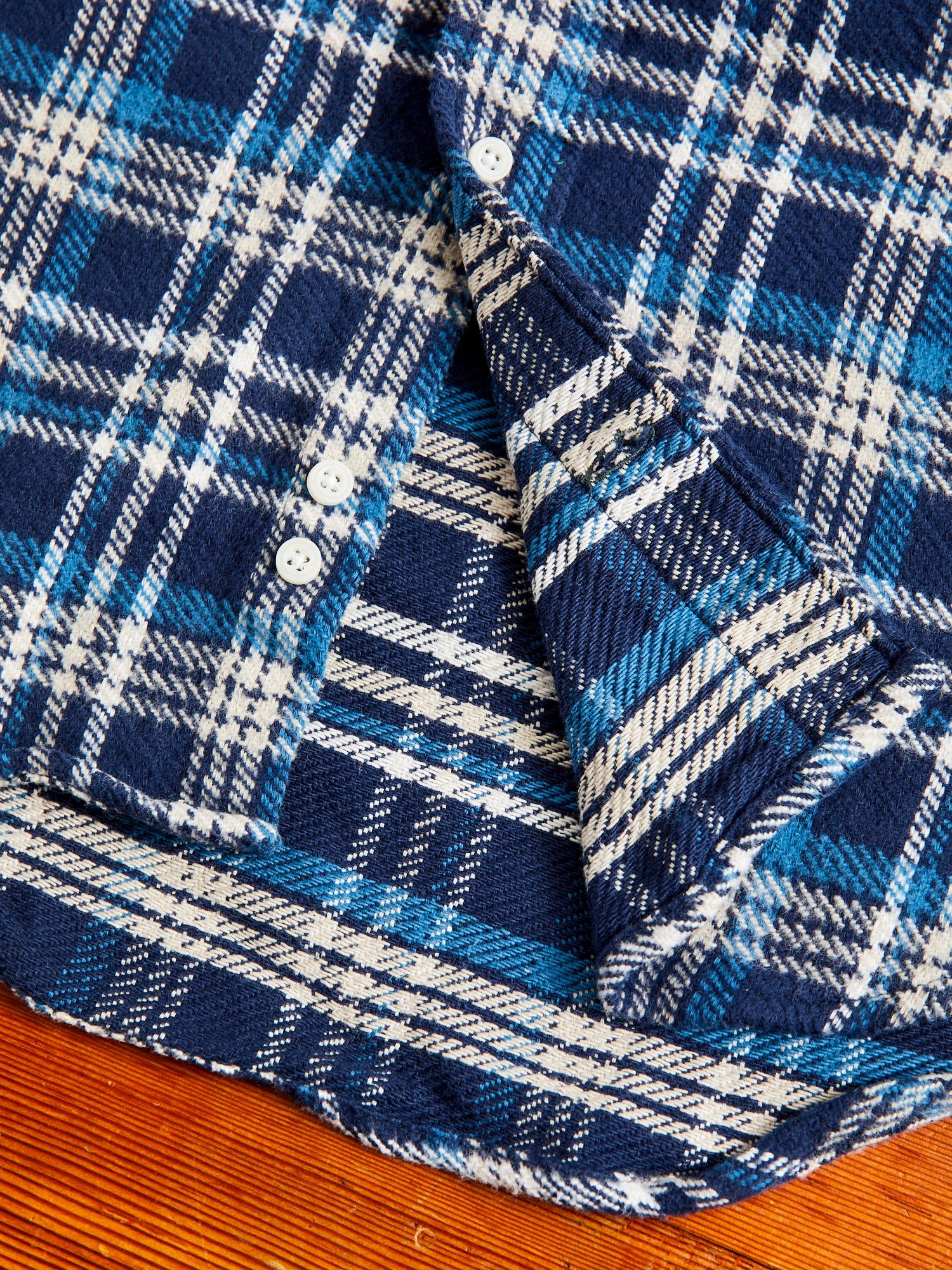 Brushed Triple-Yarn Flannel in Aqua - 7