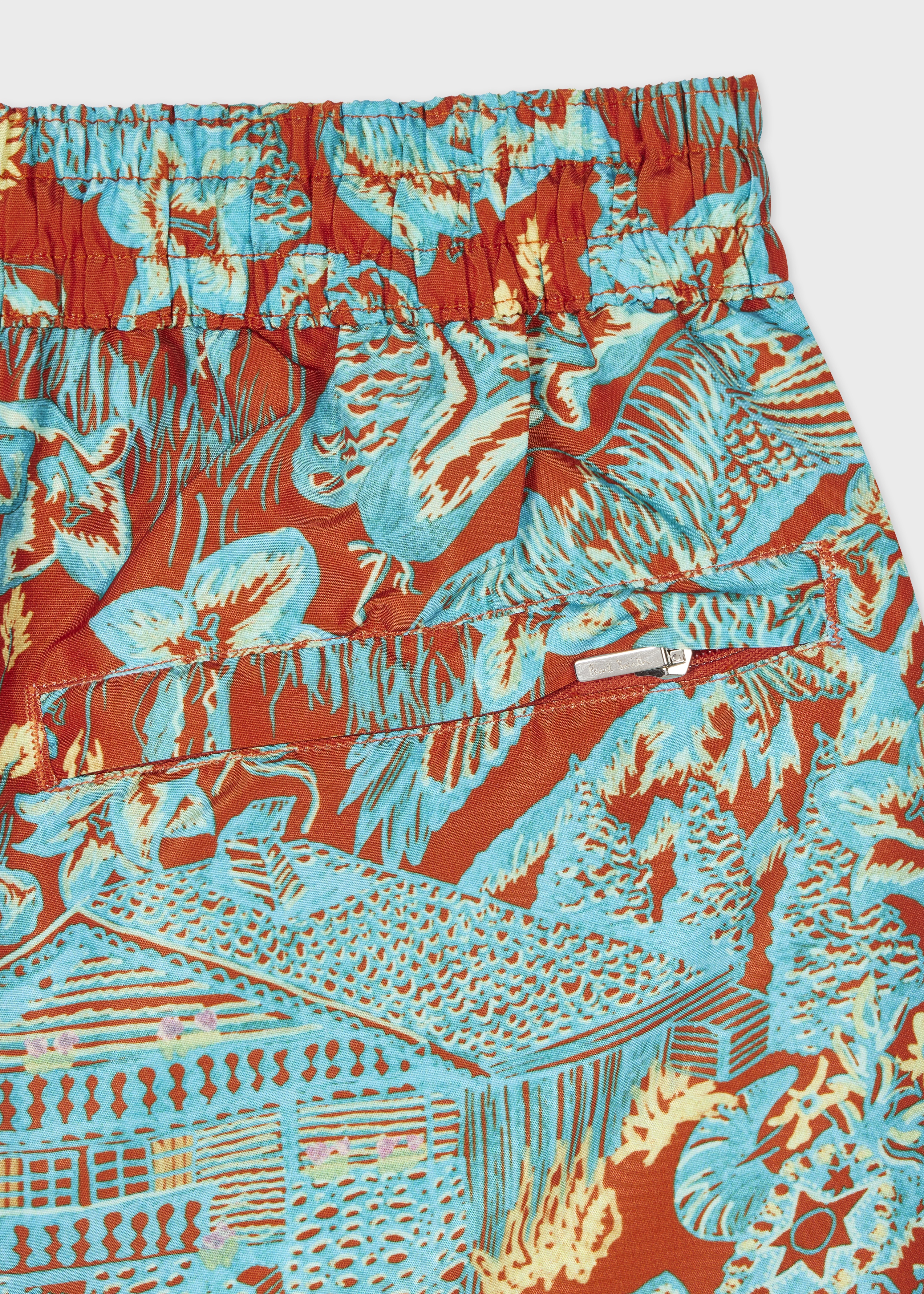 Orange and Turquoise 'Chalet' Swim Shorts - 4