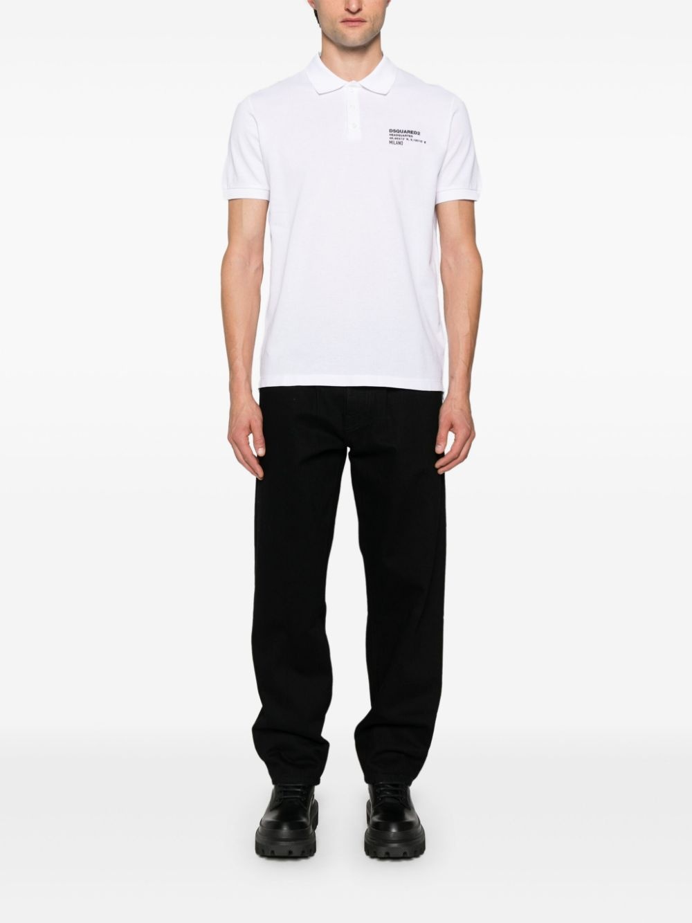 logo-print polo shirt - 2