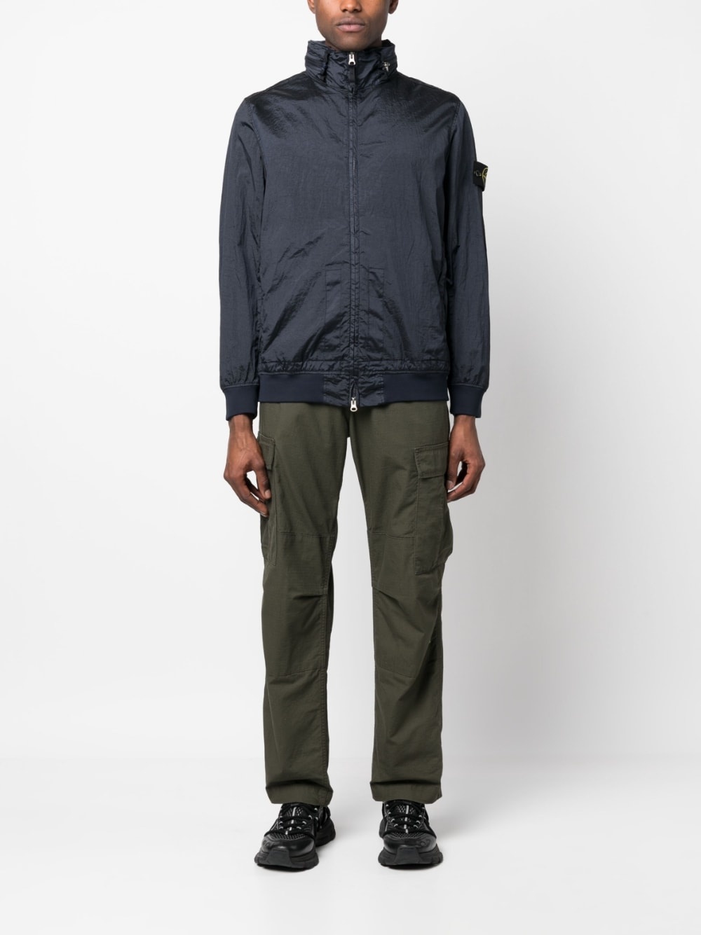 Compass-logo zip-up windbreaker - 2