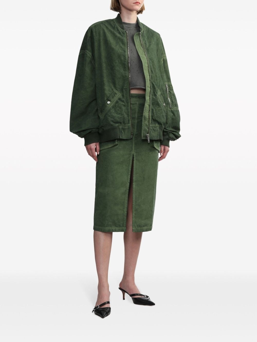 cargo-pocket midi skirt - 2
