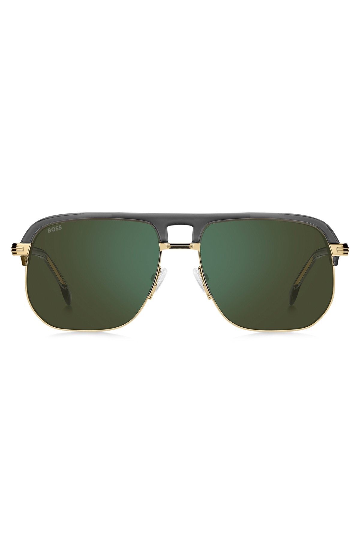 GOLD-TONE SUNGLASSES WITH SPOILER-EFFECT DOUBLE BRIDGE - 3