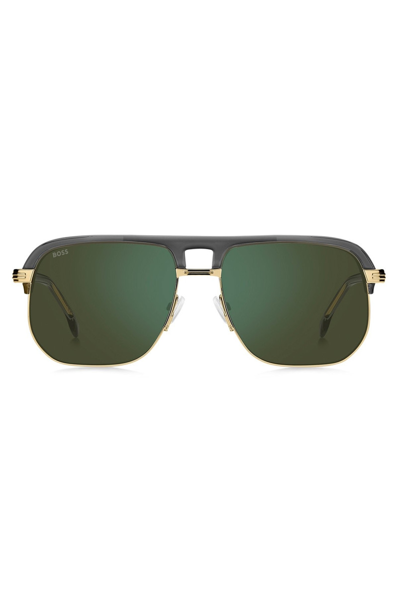 GOLD-TONE SUNGLASSES WITH SPOILER-EFFECT DOUBLE BRIDGE 3