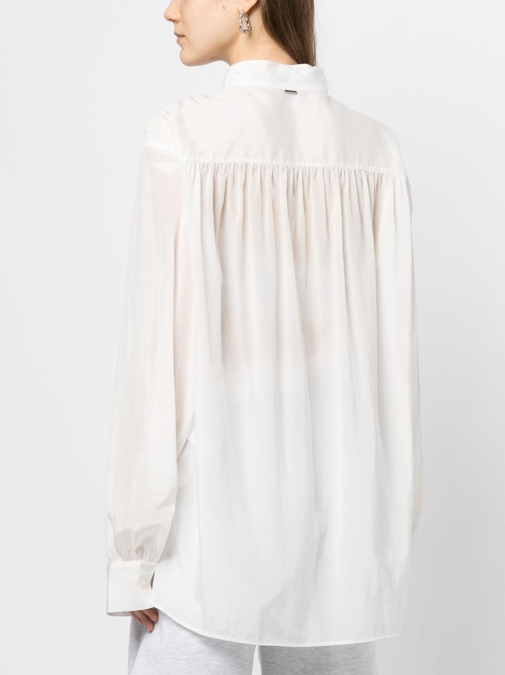 semi-sheer long-sleeve shirt - 4
